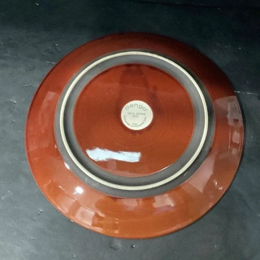 Sango‎ Nova Brown Chop Plate #4933, Vintage Stoneware Serving Platter, Serveware